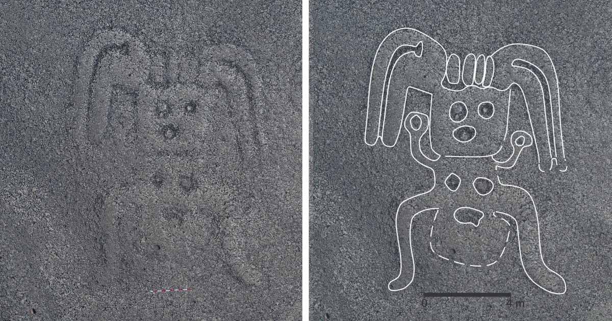 An impressive, newly discovered humanoid Nazca Line. Photo provided by Yamagata University.