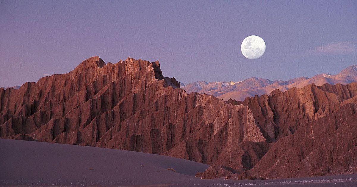 The moon rising above the Atacama Desert.