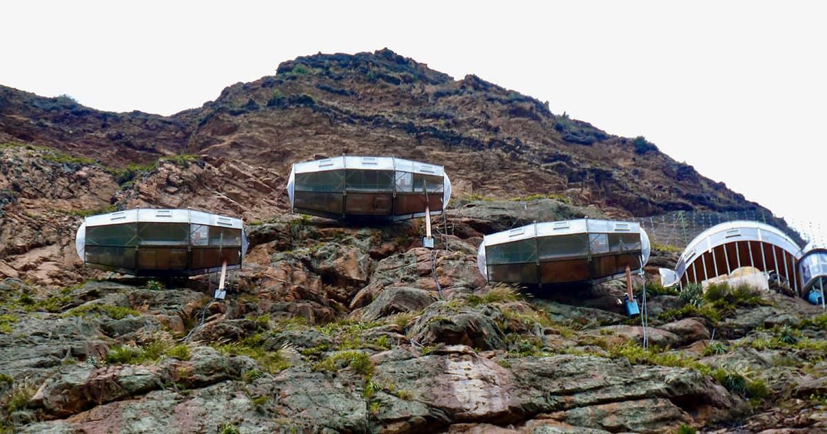 Cliffside pods at Skylodge Adventure Suites. Image: "SkyLodge Adventure Suites" by F Delventhal is licensed under CC BY 2.0.