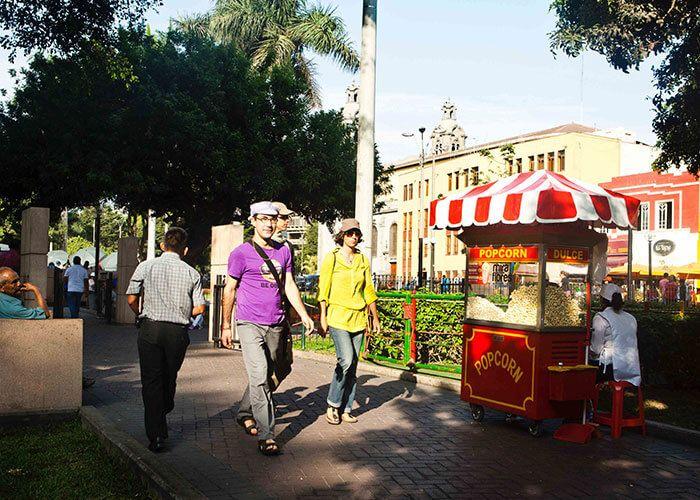 Parque Kennedy. Photo: Park 7 June, Central Park, Lima, Peru by Catatine on Wikimedia Commons.