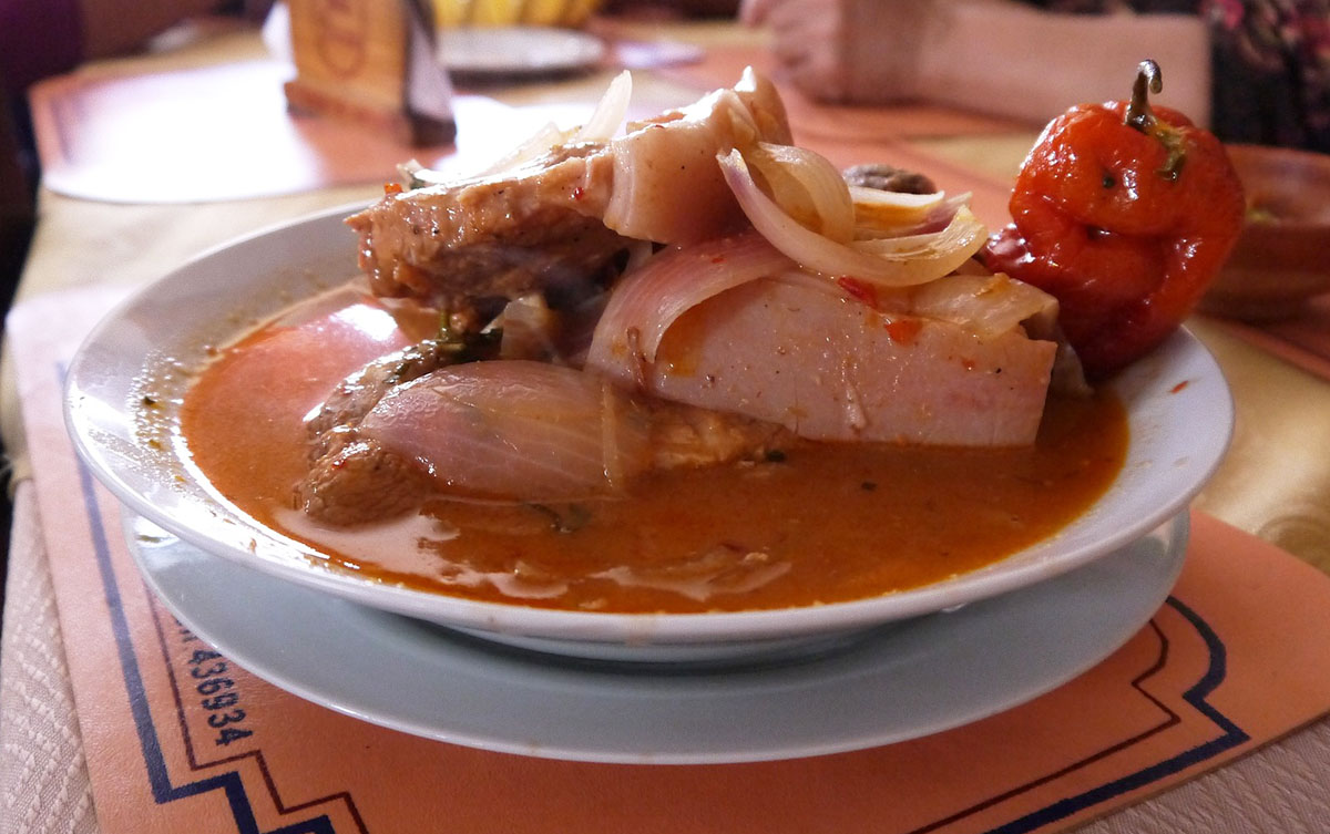 A pork stew known as adobo is a common food in the Arequipa region of Peru.