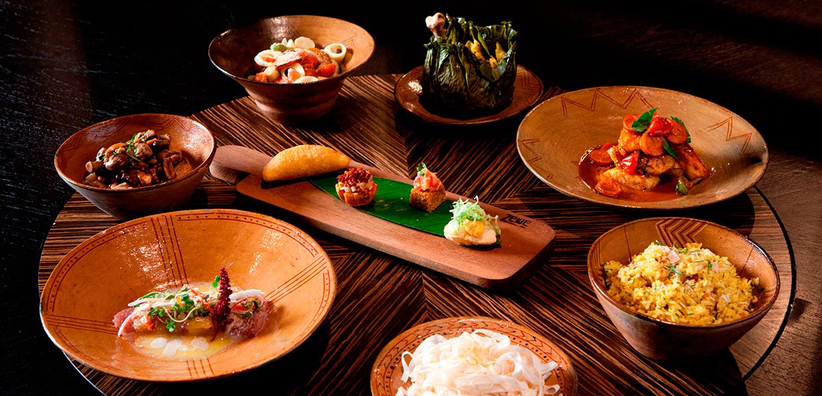 Intricately designed dishes with varied Amazonian food at Amaz restaurant in Lima.