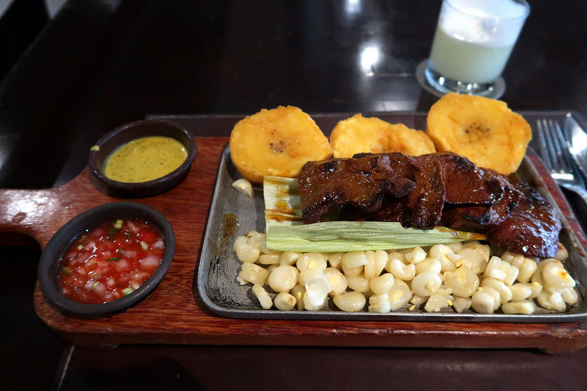 A top Peruvian street food, anticuchos are beef heart kebabs.