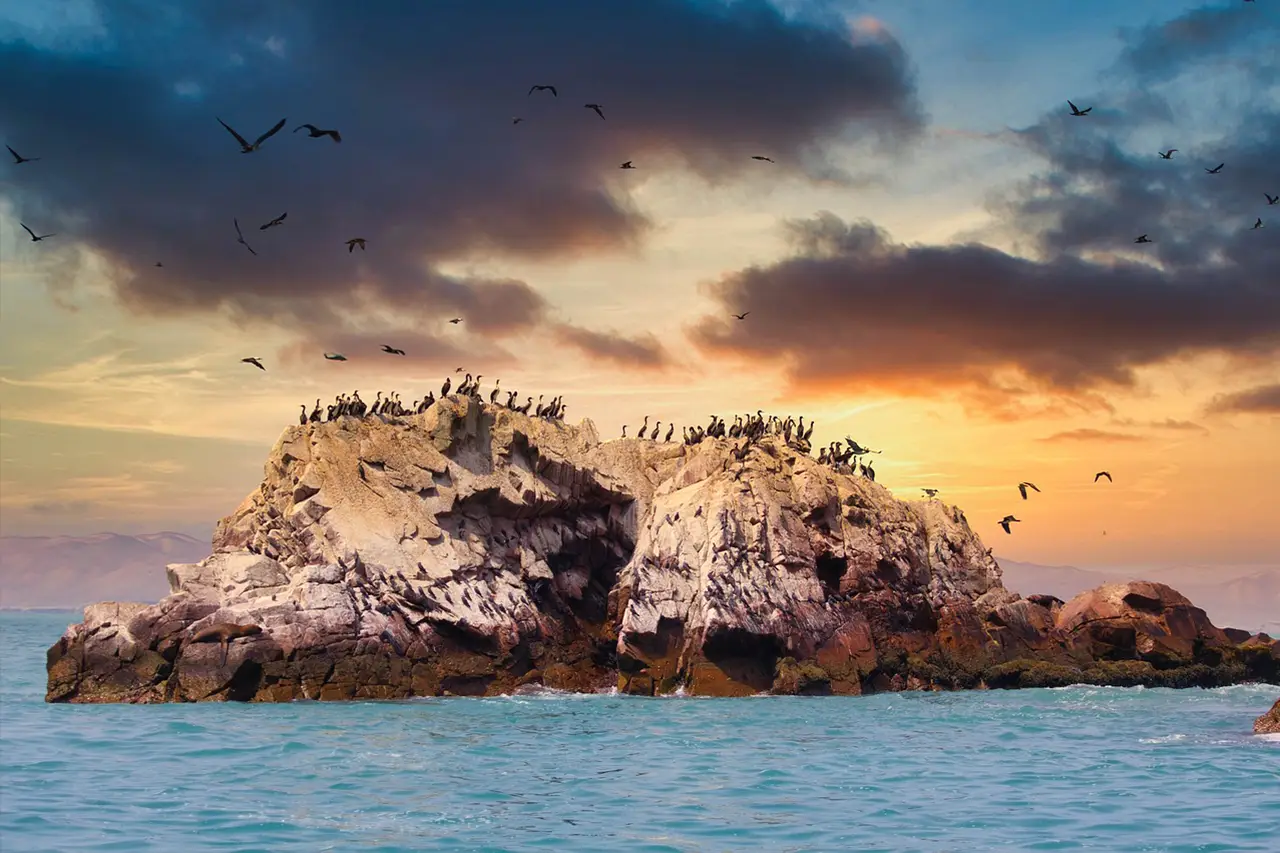 Spectacular view of one of the Ballestas Islands.