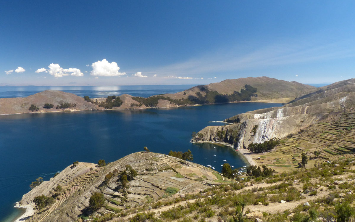 The best time to visit Lake Titicaca, Peru on a clear day like this is between April-October.