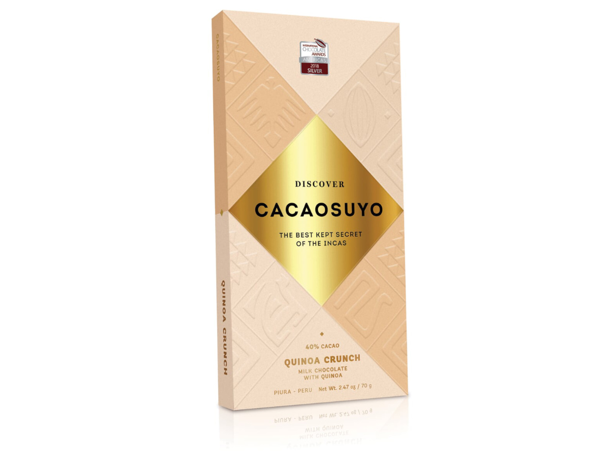 Cacaosuyo chocolate bar, a popular Peruvian chocolate brand that is now available in the US.