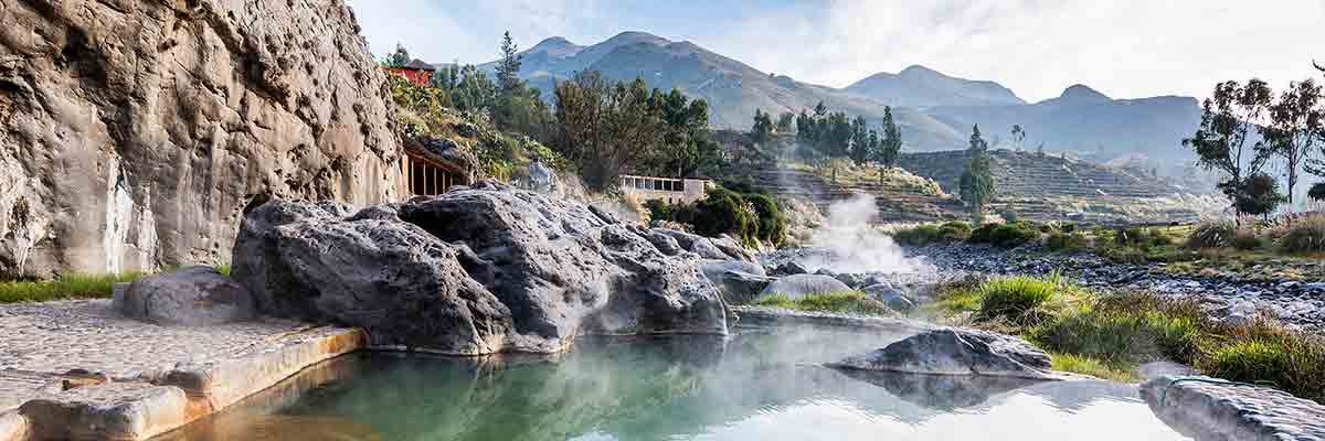 Hot springs at the Colca Lodge in Colca Canyon, Arequipa