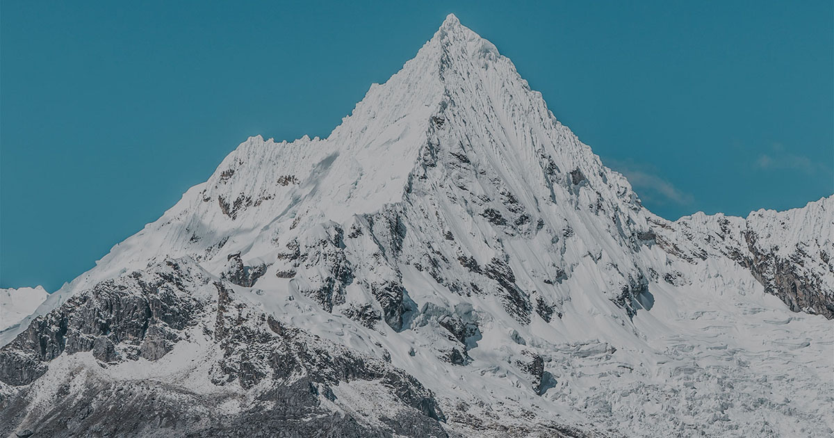 Snow-capped mountain in Peru's Cordillera Blanca