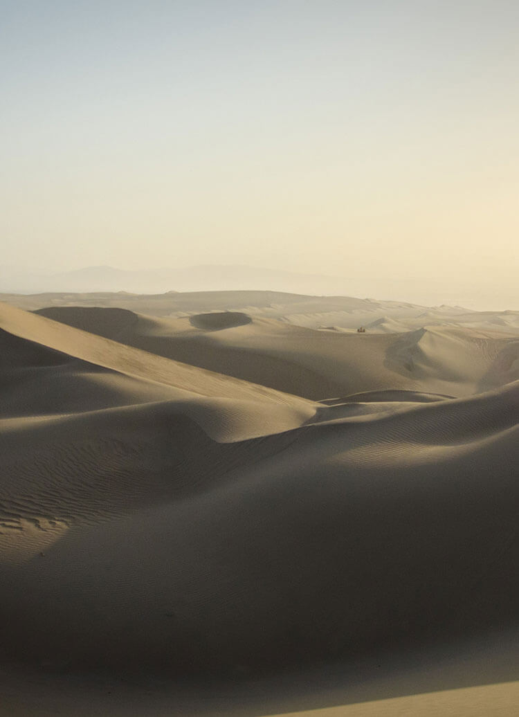 Sand dunes in the Ica Desert in southern Peru