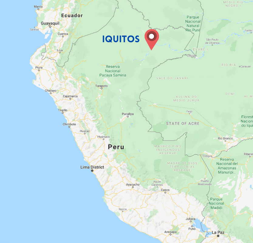 Map of Iquitos, Peru.