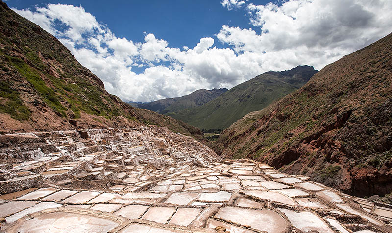 The salt pans of Maras in Peru's Sacred Valley, built more than 500 years ago.