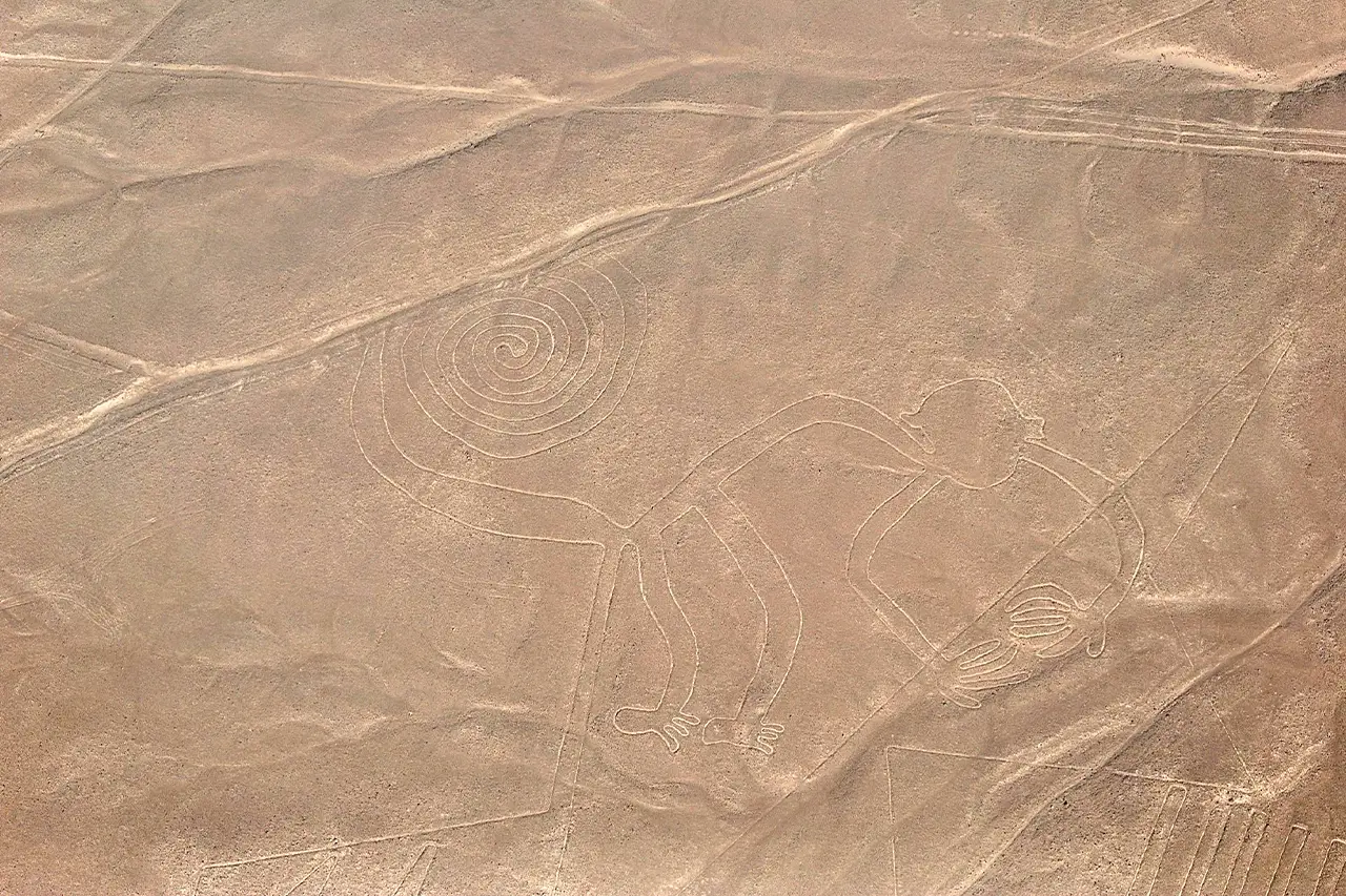 The monkey is one of the most famous Nazca Lines.
