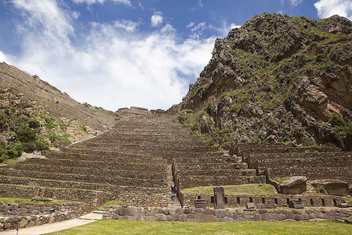 Impressive Inca agricultural terraces at the Ollantaytambo ruins