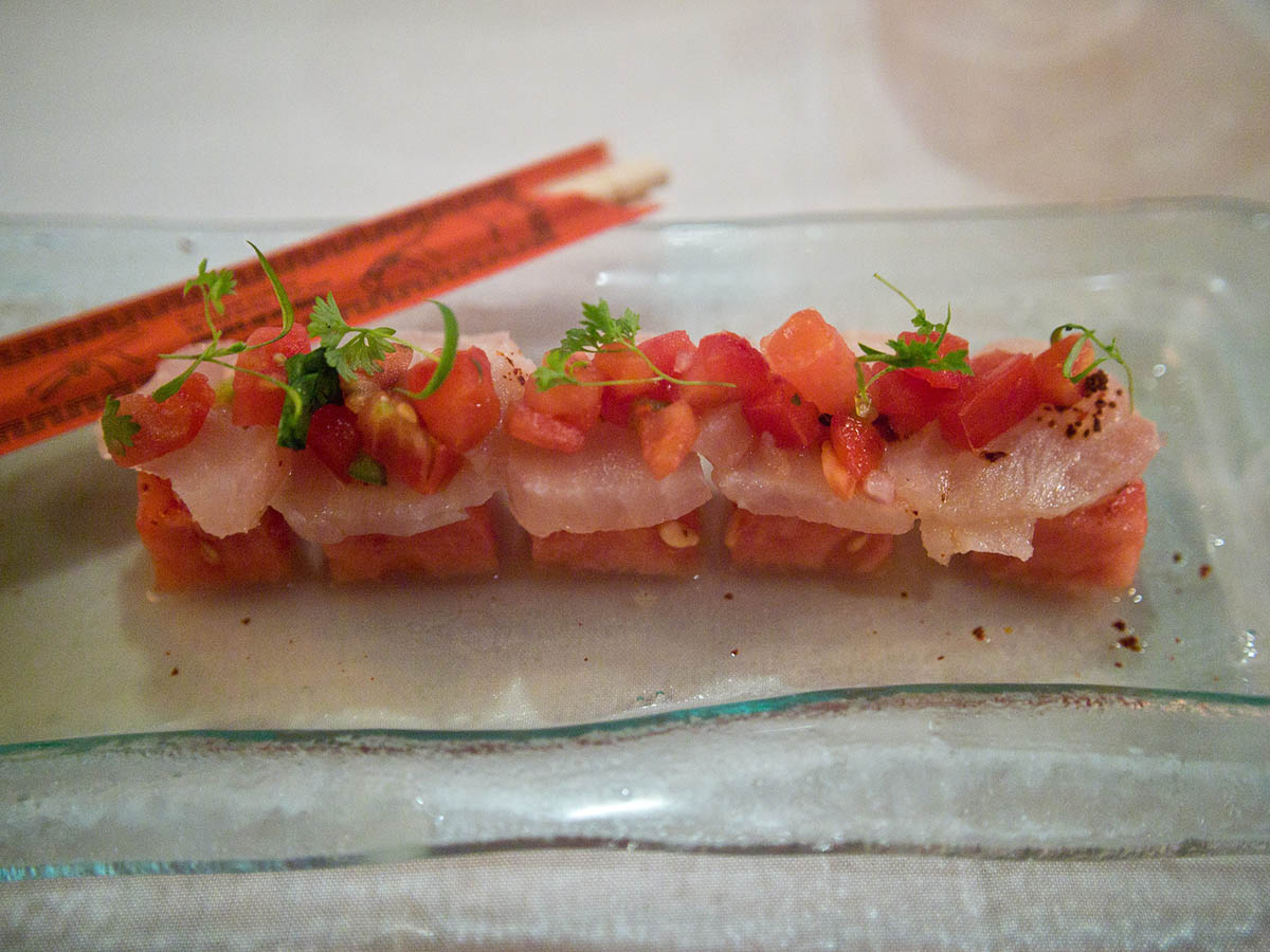 A more typically Japanese styled tiradito with sashimi-style fish.